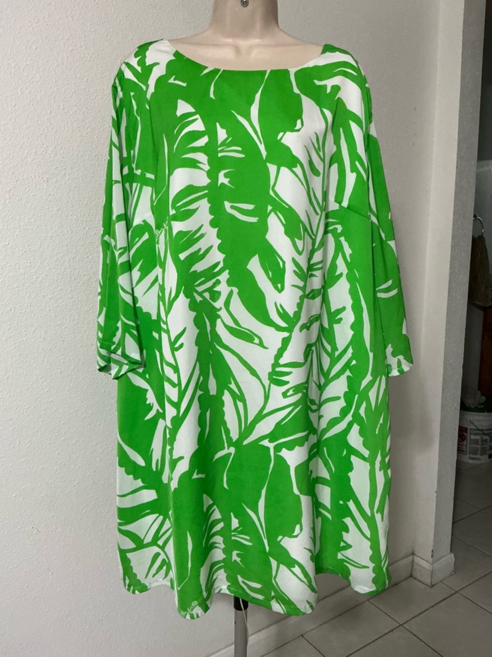 Lilly Pulitzer Target Green and White Leaf-Print Mini Dress 3X - Picture 3 of 12